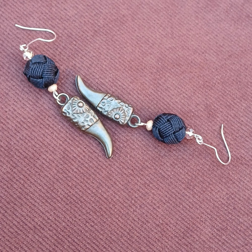 Button Dangle Earrings