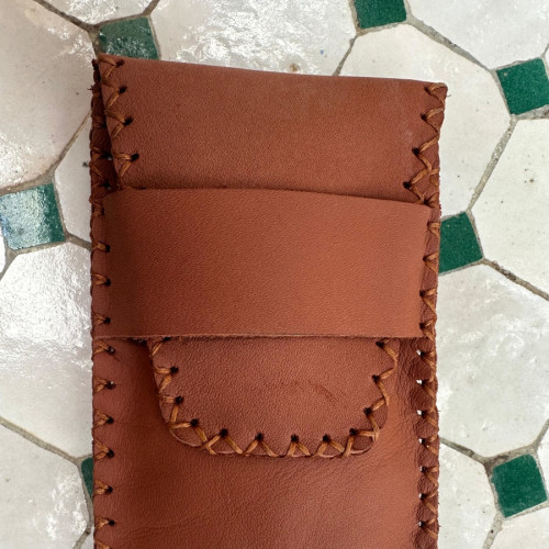   small bag leather and Sabra silk Brown Morocco