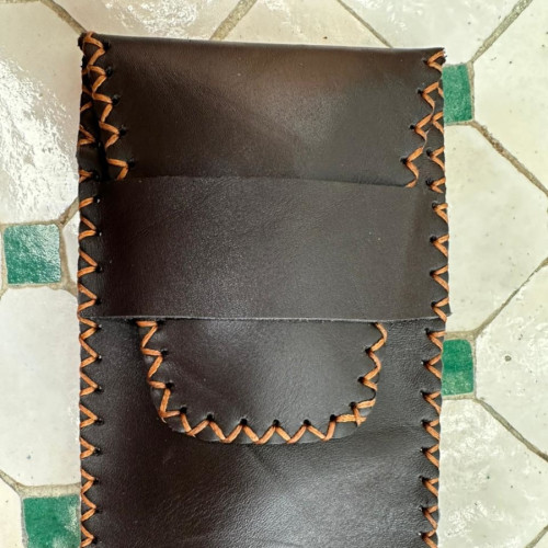   small bag leather and Sabra silk Brown Morocco