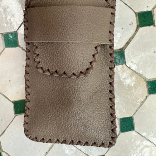   small bag leather and Sabra silk Brown Morocco