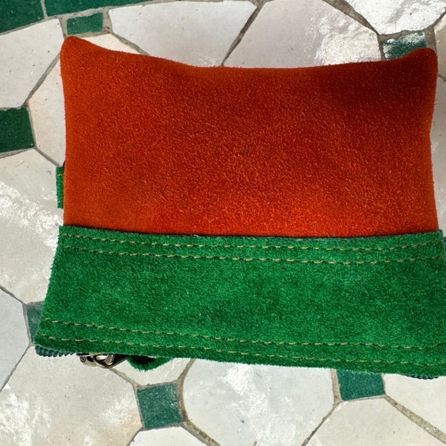   small bag leather Green, Orange Morocco