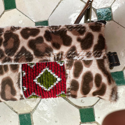   small bag leather Red, Green Morocco