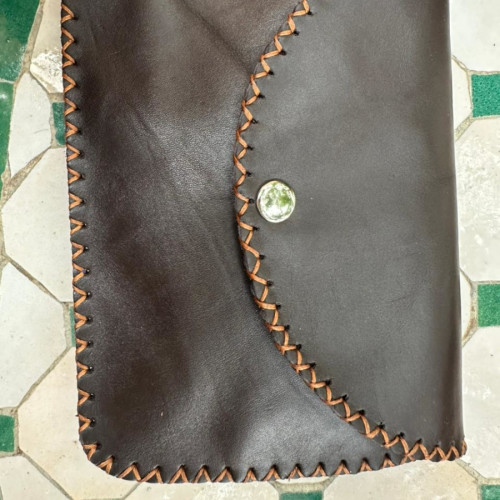   small bag leather and Sabra silk Brown Morocco