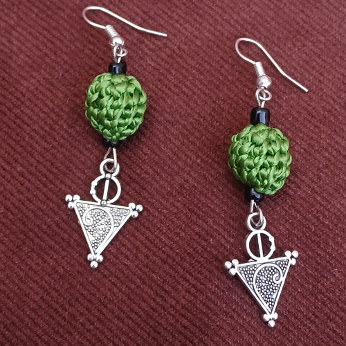 Button Dangle Earrings