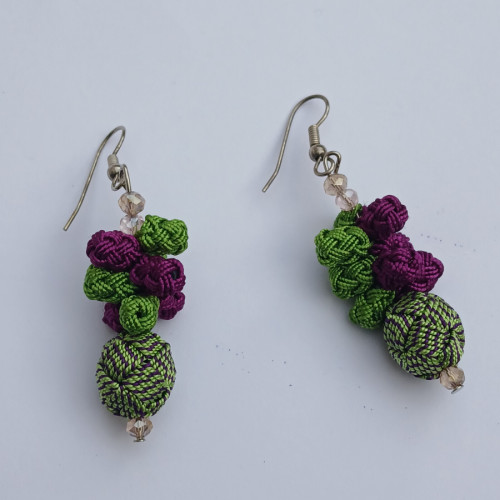 Ball and Button Earrings