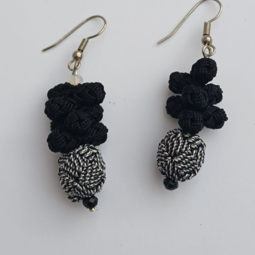 Ball and Button Earrings