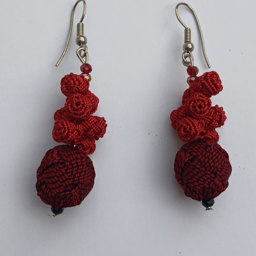 Ball and Button Earrings