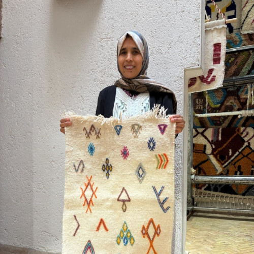   Natural Wool and Cotton Warp Colored Morocco