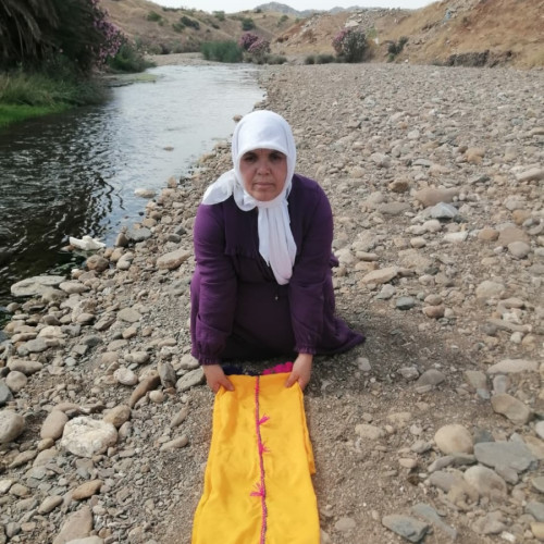  Tahrouit shawl Colored yarn and  Yellow Morocco