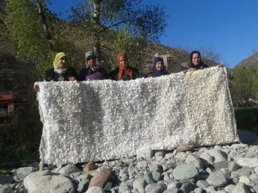 White Warp and Cloth rags Boucherouite