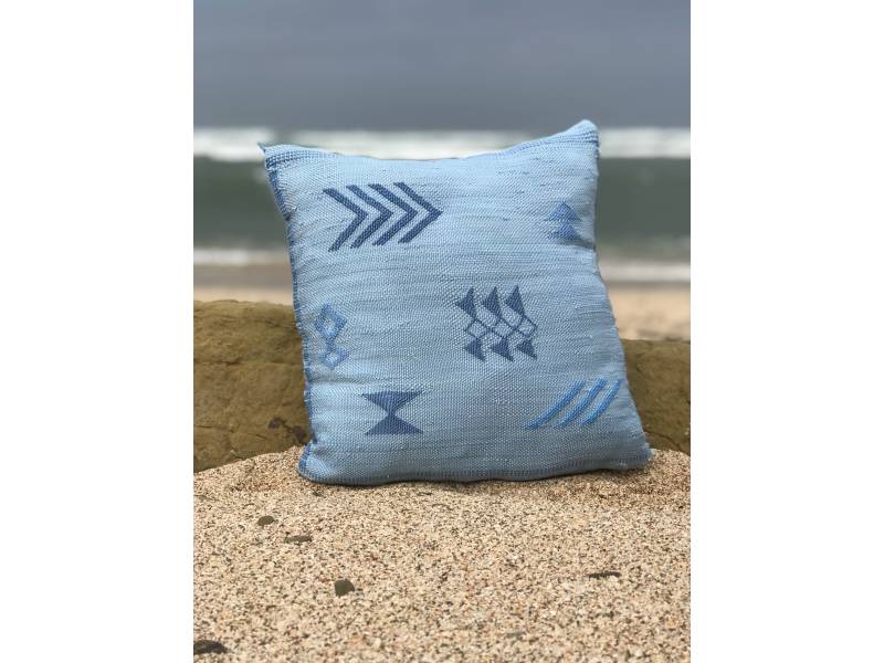 Light Blue, Blue Bamboo Yarn Bamboo Pillow
