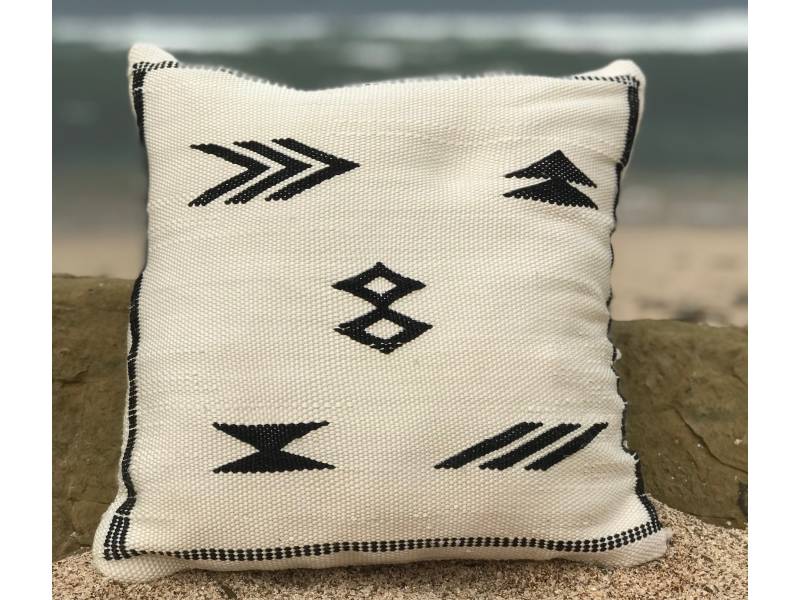 Black, White Bamboo Bamboo Pillow