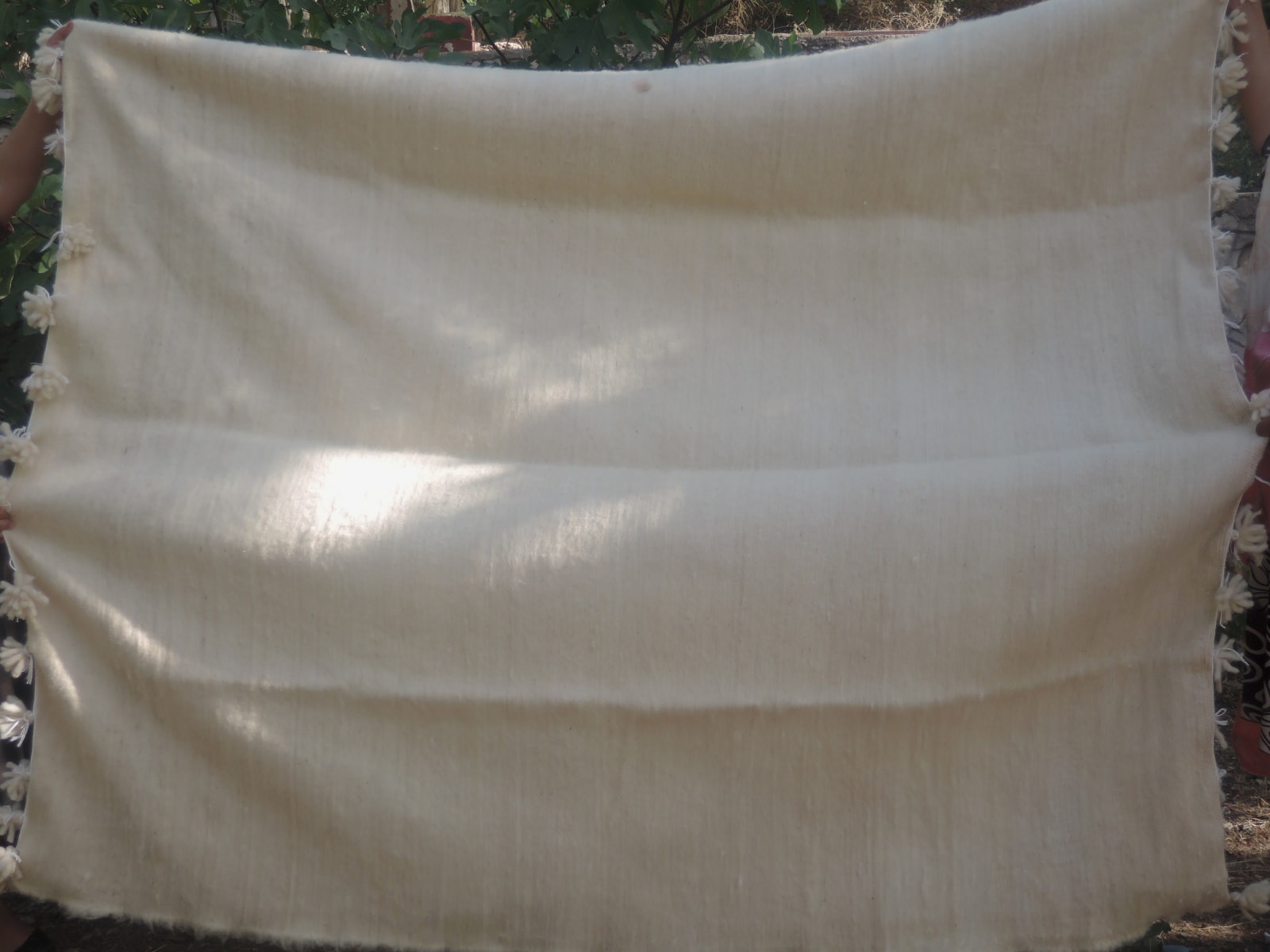  Flatweave Rug Wool White Morocco