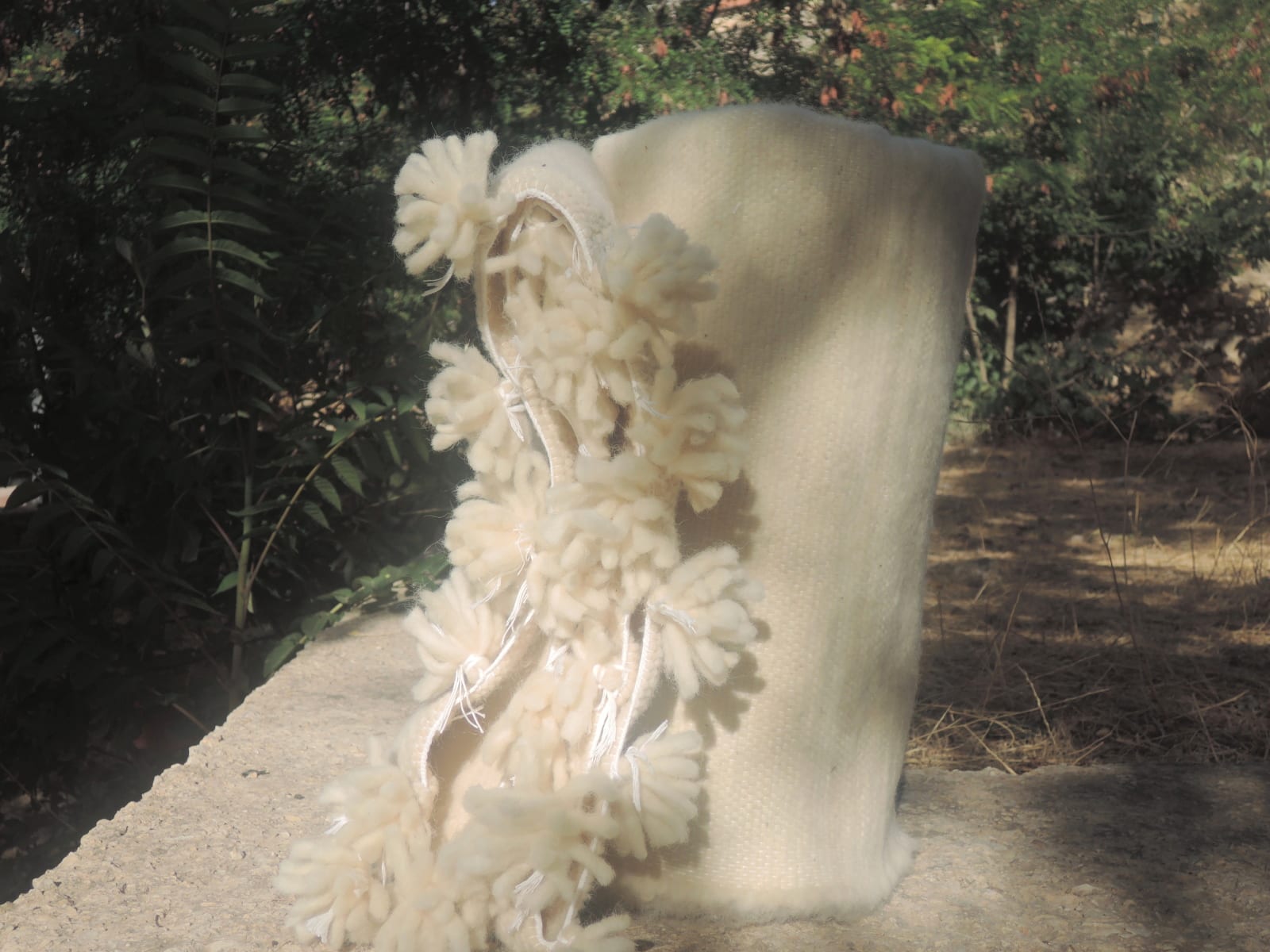  Flatweave Rug Wool White Morocco