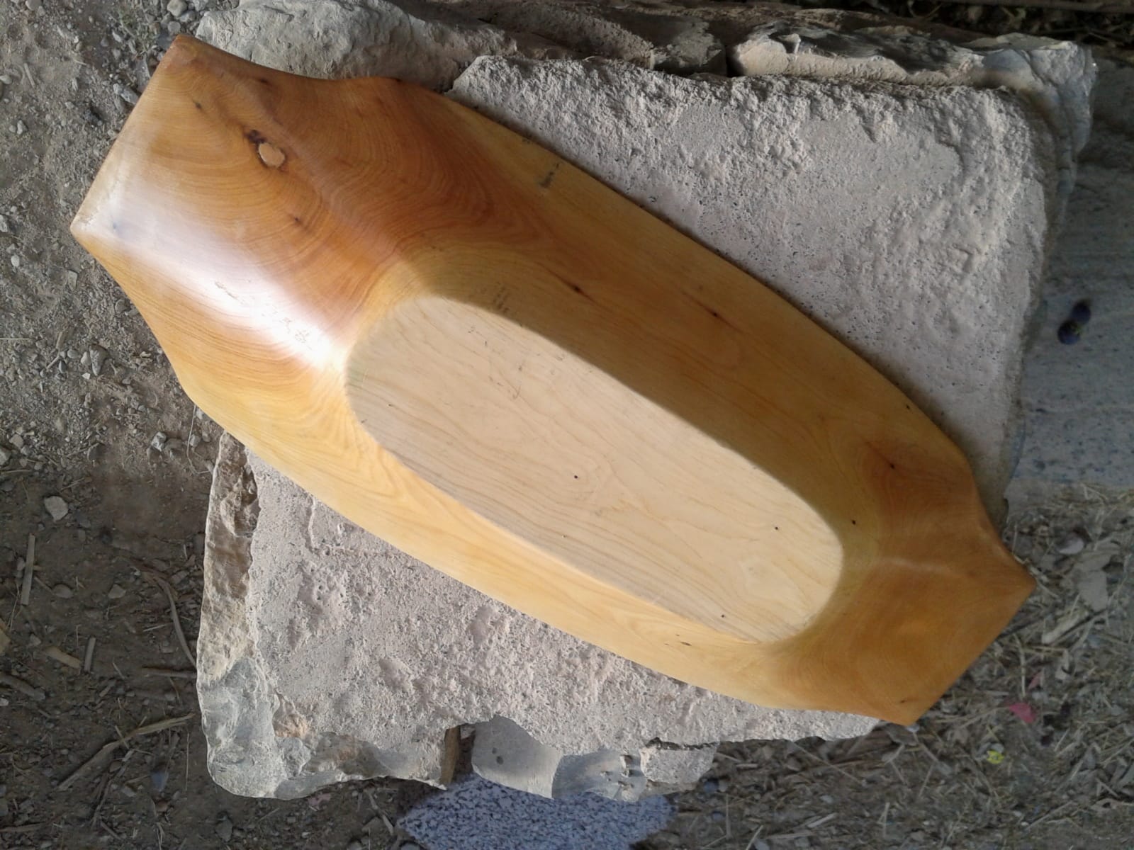  Hand Carved Bowl Juniper Wood Orange Morocco
