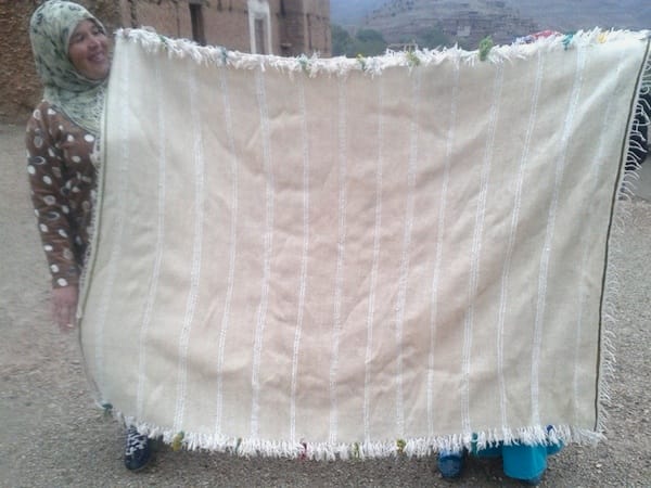 Wedding Blanket Wool String White Morocco