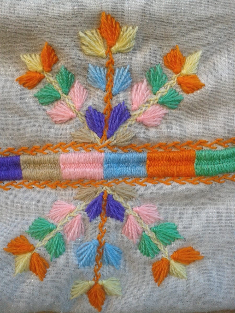  Bag Rayon Fabric and Wool Thread Colored Morocco
