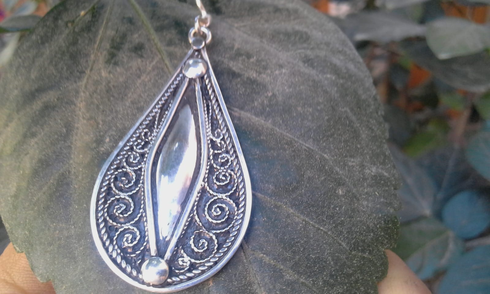  Earrings 800 Tiznit Silver Black Morocco