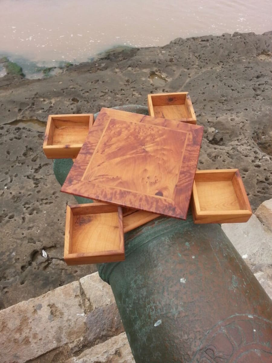  Four Chamber Box Thuja Wood Brown Morocco