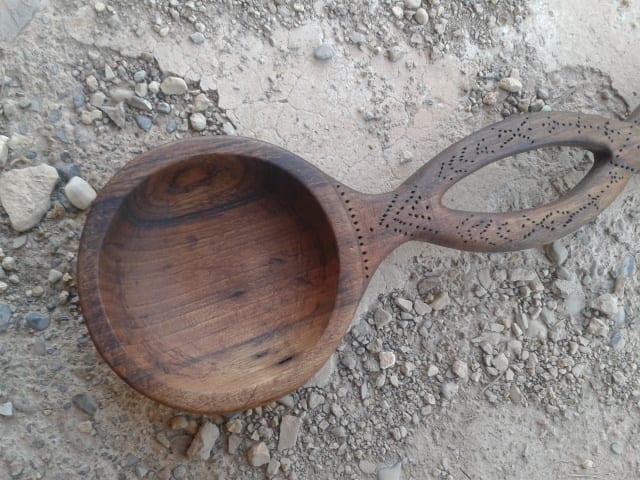  Hand Carved Spoon Walnut Wood Brown Morocco