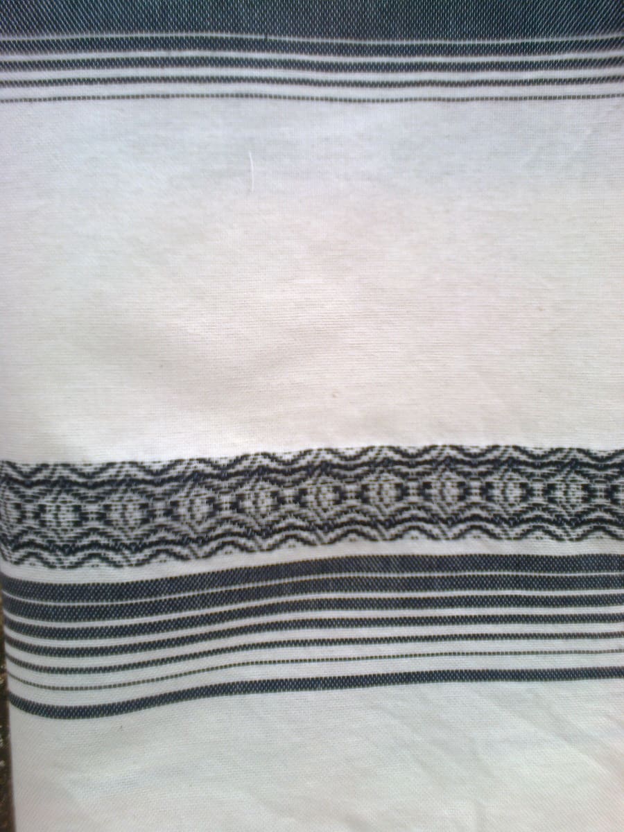  Shawl Cotton Thread Black, White Morocco