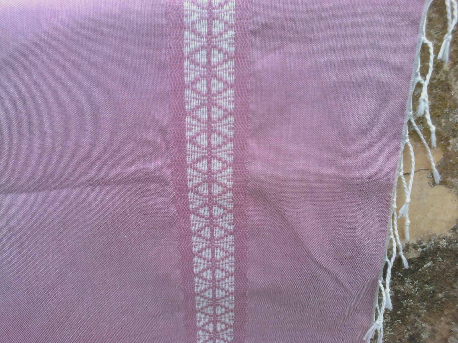  Shawl Cotton Thread Pink, White Morocco