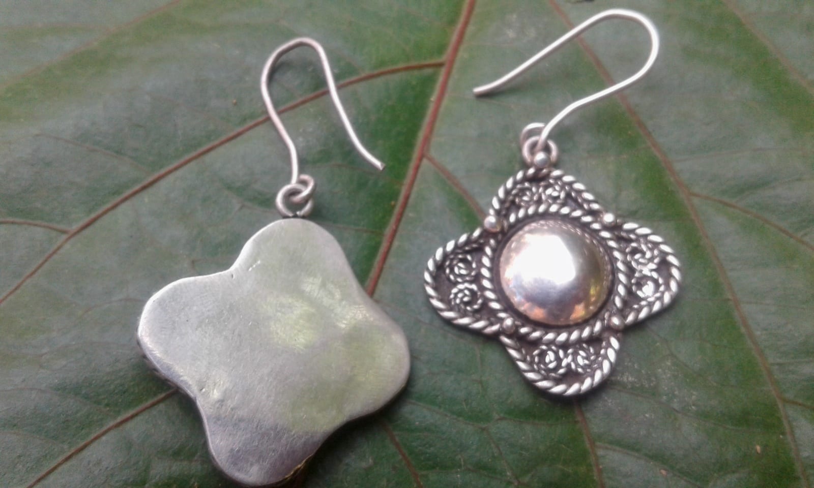  Earrings 800 Tiznit Silver Black, White Morocco