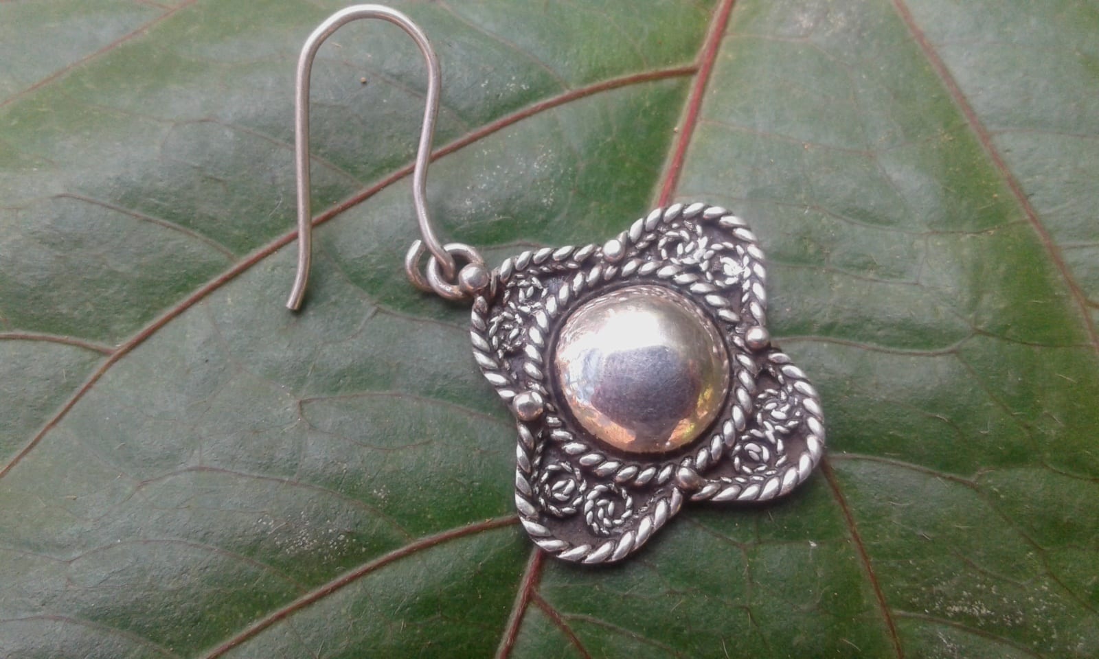  Earrings 800 Tiznit Silver Black, White Morocco