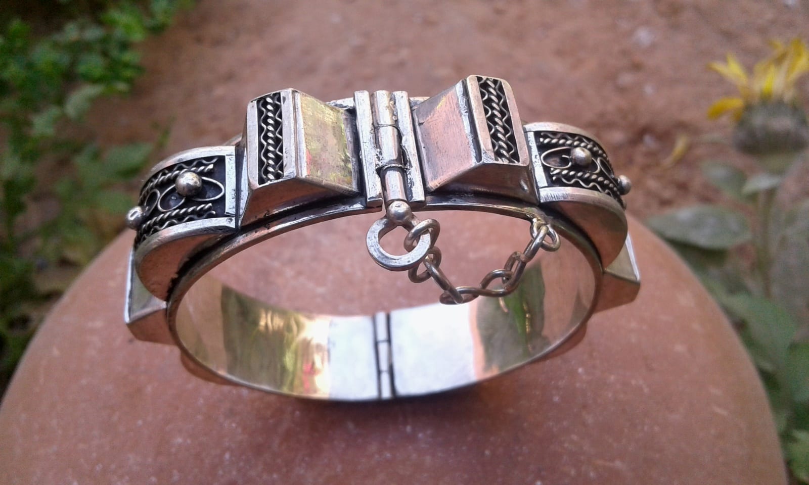  Bracelet 800 Tiznit Silver Purple, Black Morocco