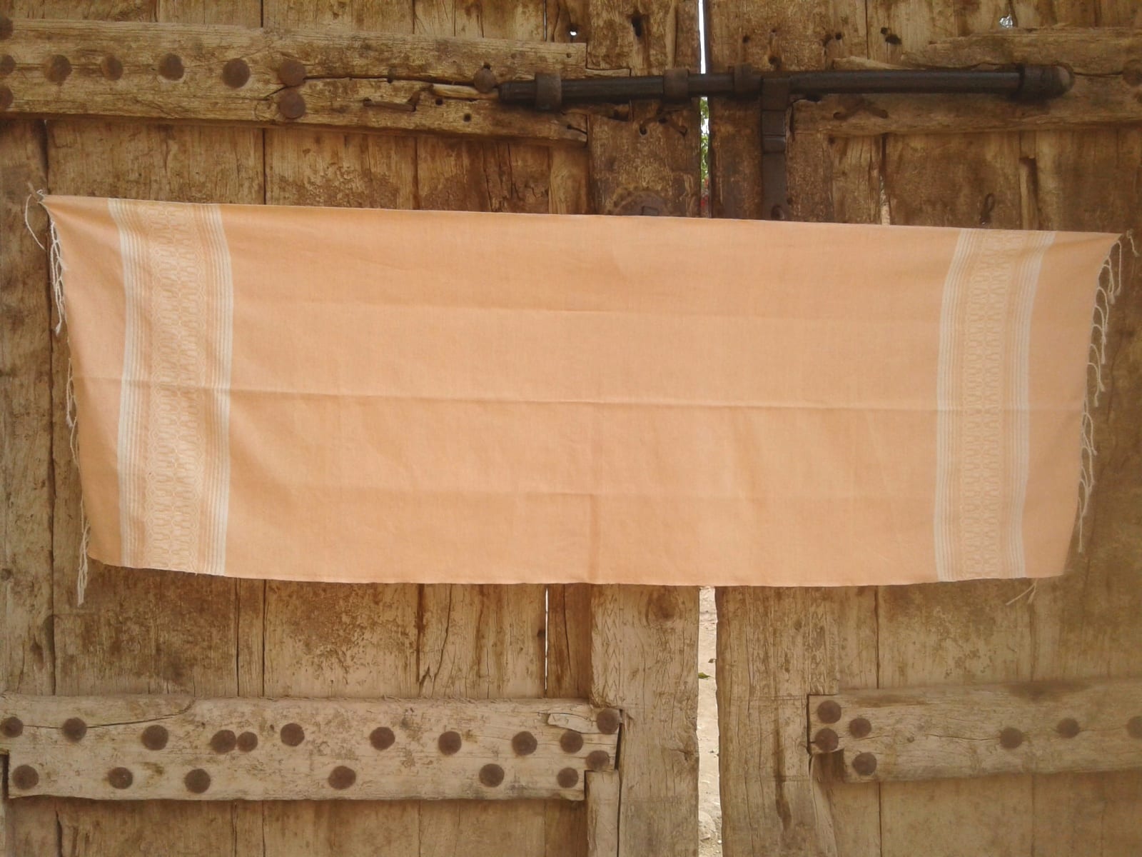  Shawl Cotton Thread Orange, White Morocco