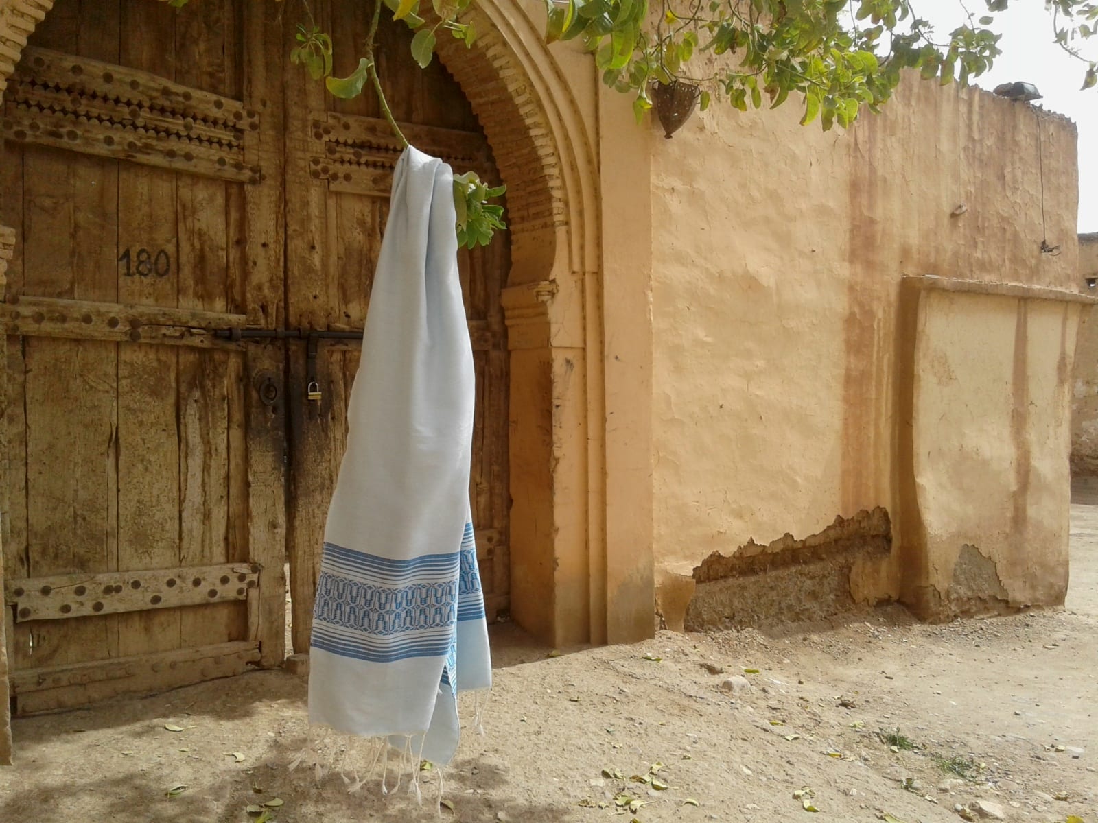  Shawl Cotton Thread Light Blue, Blue Morocco