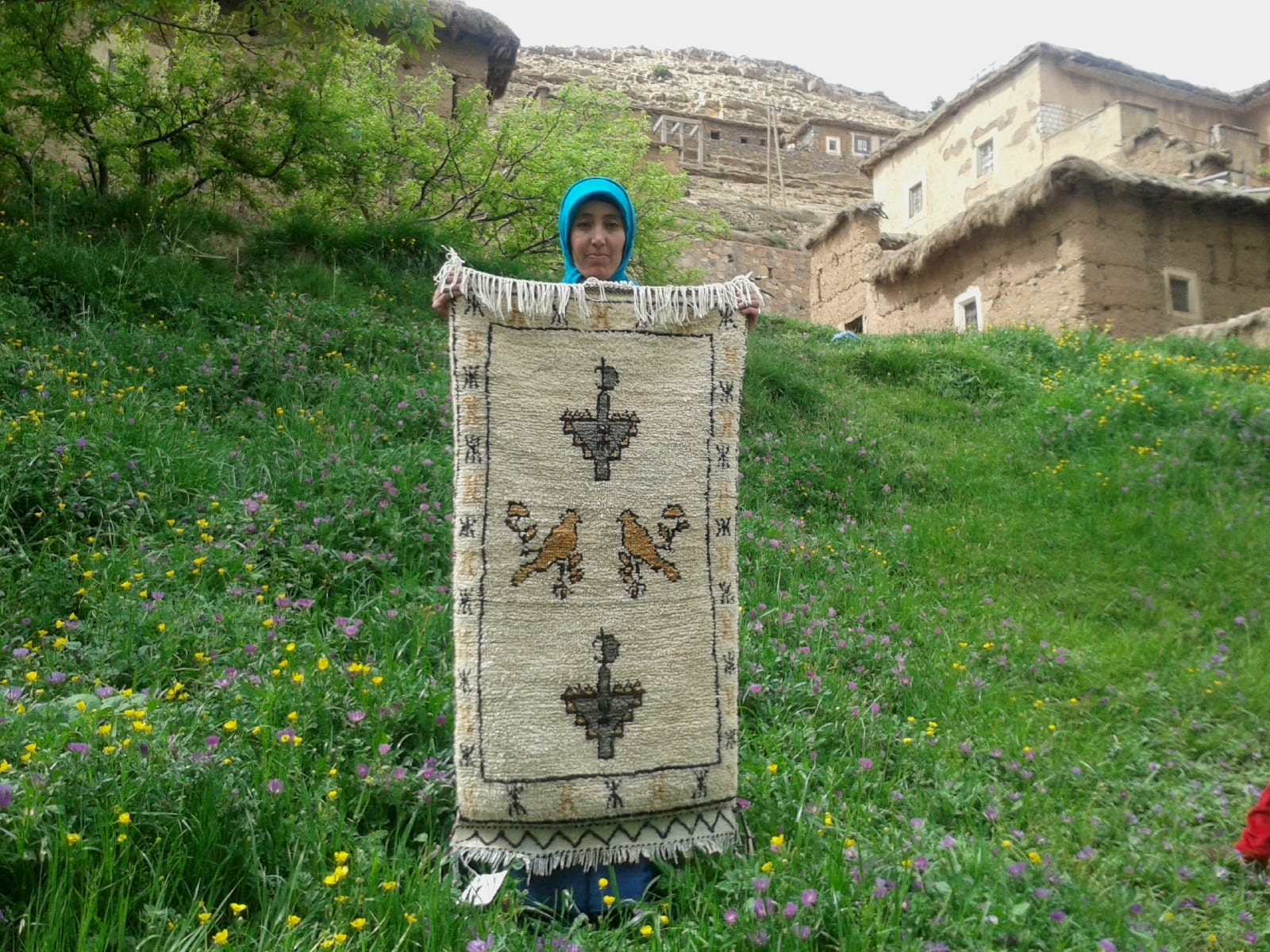  Beni Ourain Rug Wool  and Thread Colored Morocco