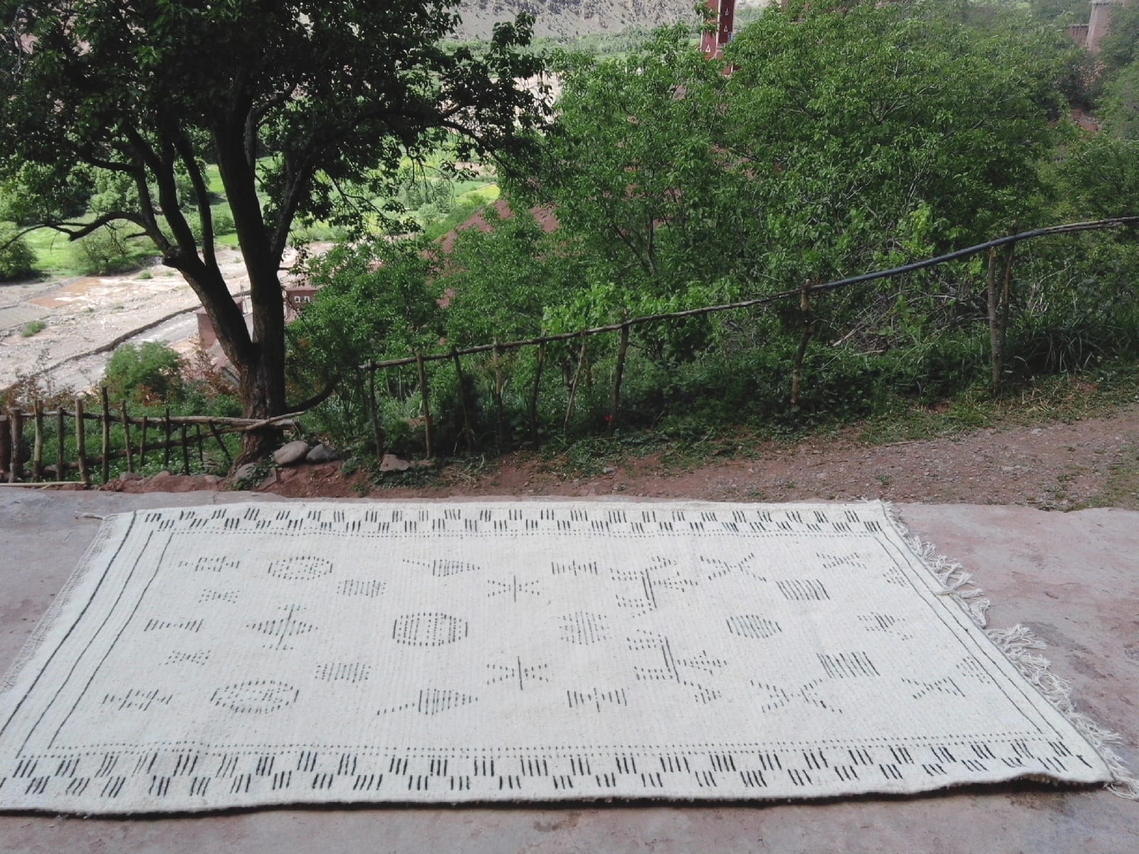  Pile Knot Rug Wool Grey, Black Morocco