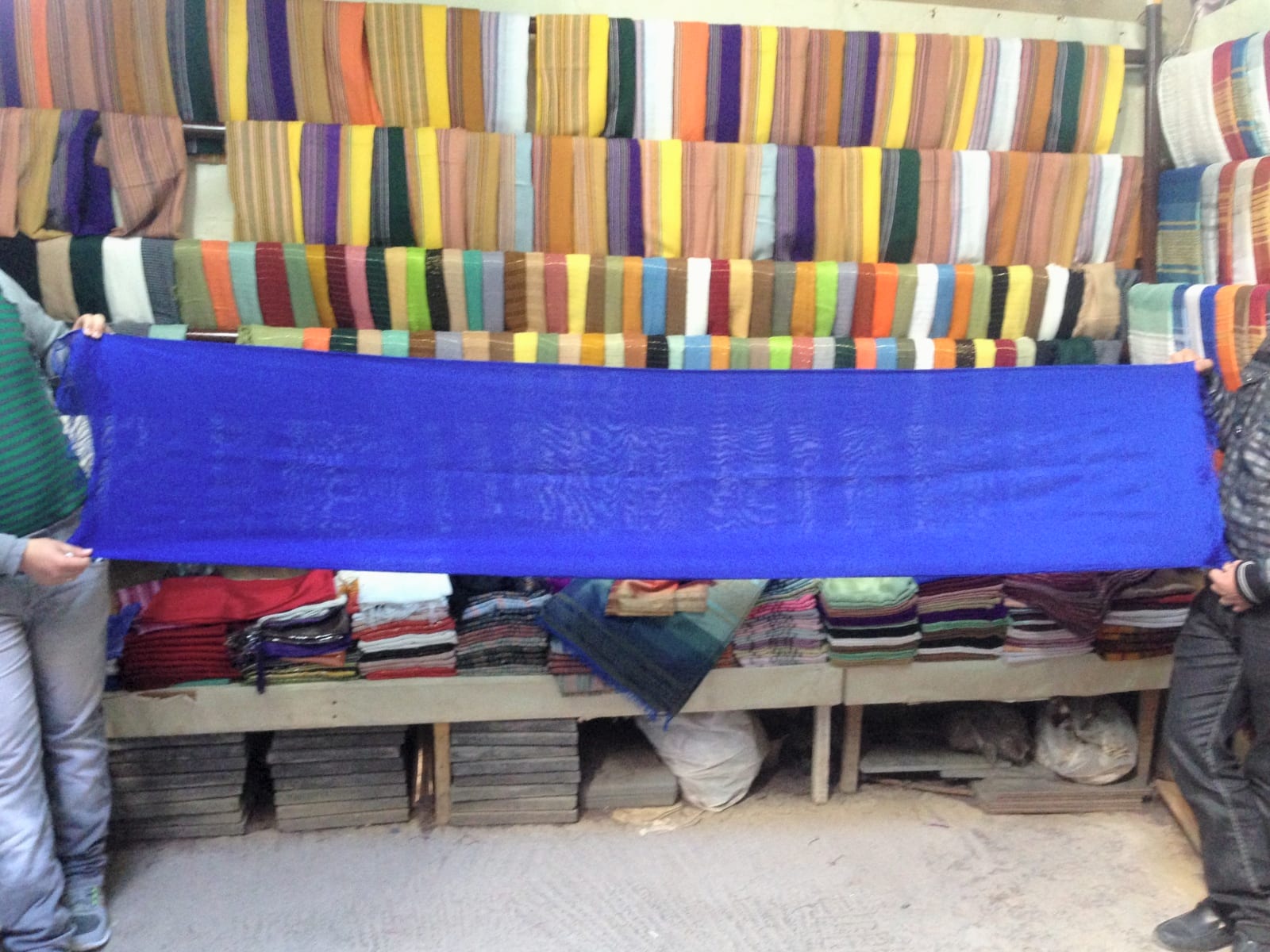  Scarf Cotton string Blue, Orange Morocco