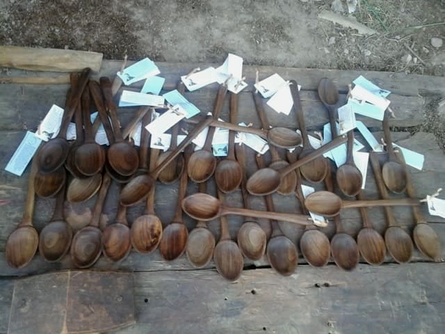  Hand Carved Spoon Walnut Wood Brown Morocco