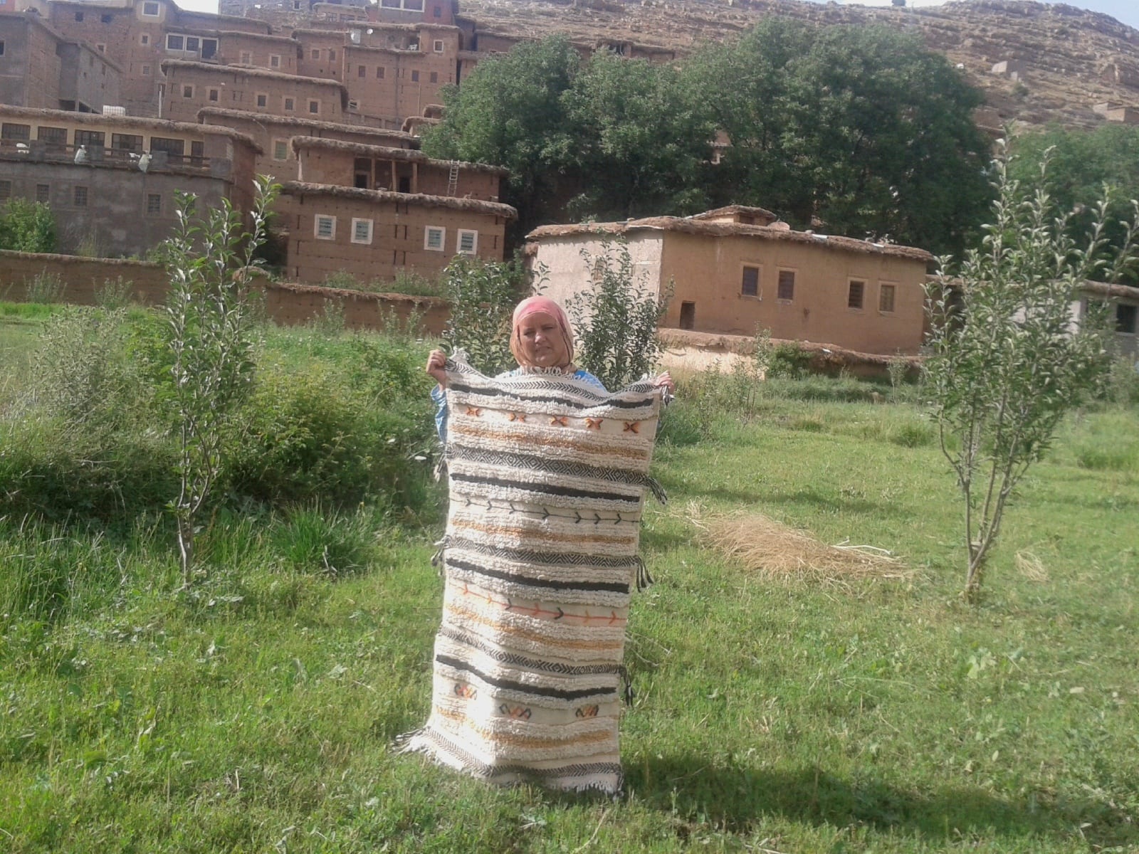  Beni Ourain Rug Wool  and Thread Colored Morocco