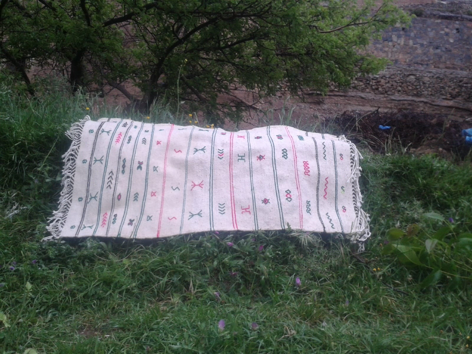  Beni Ourain Rug Wool  and Thread Colored Morocco