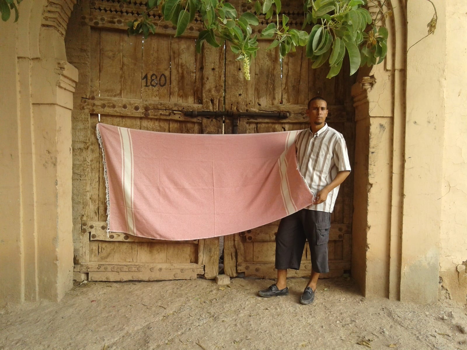  Towel Cotton Thread Red, White Morocco