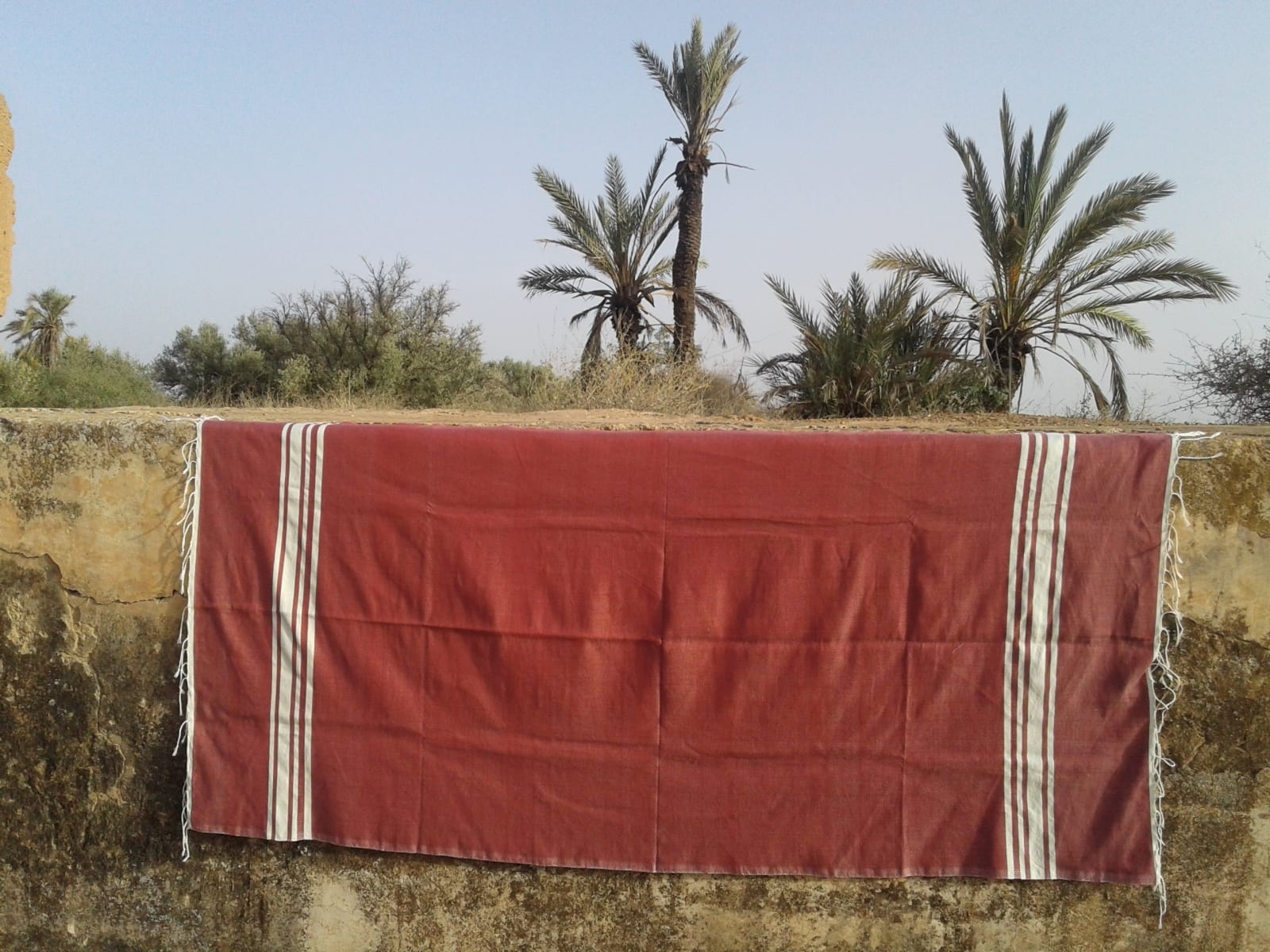  Towel Cotton Thread Red, White Morocco