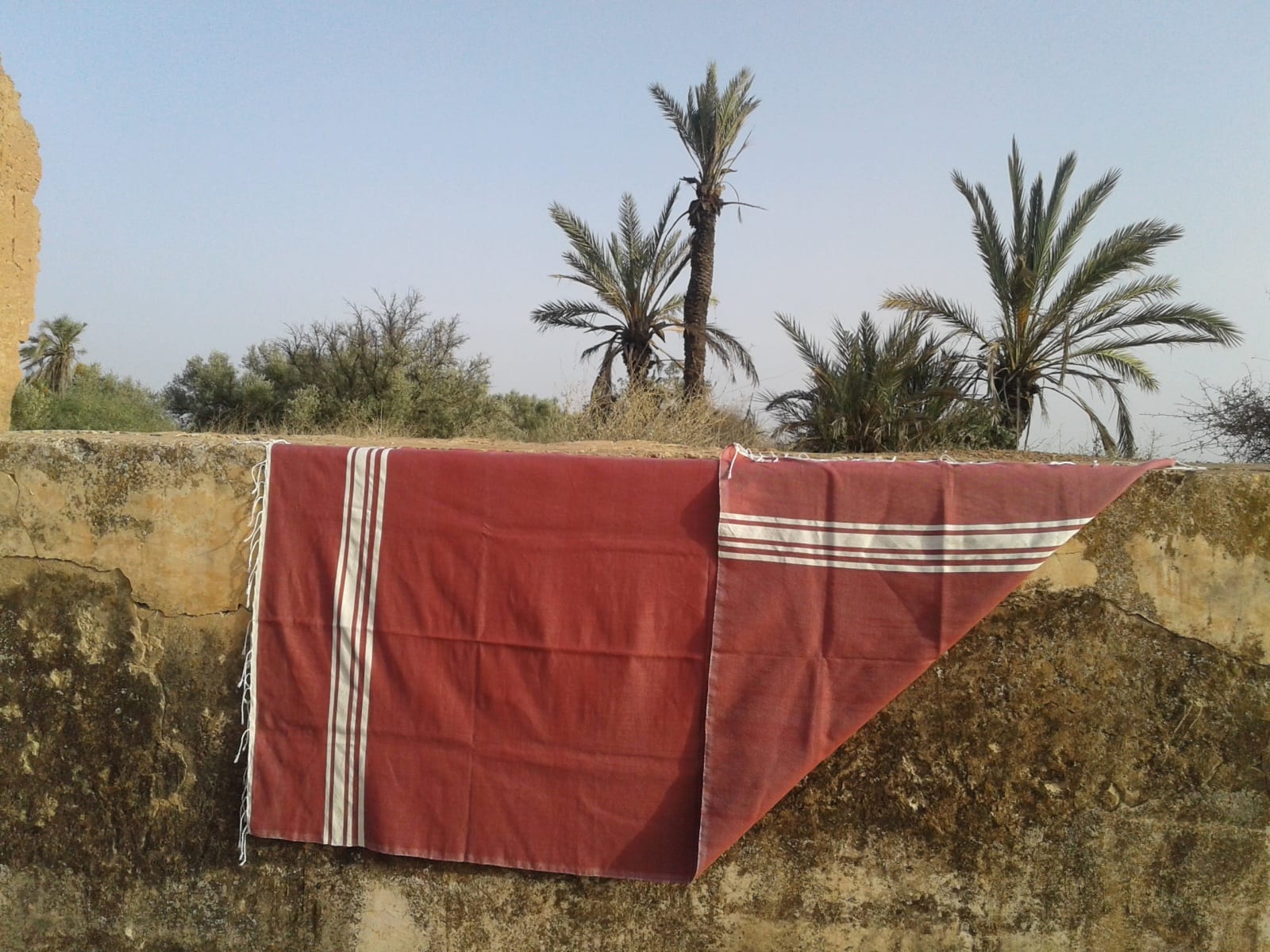  Towel Cotton Thread Red, White Morocco