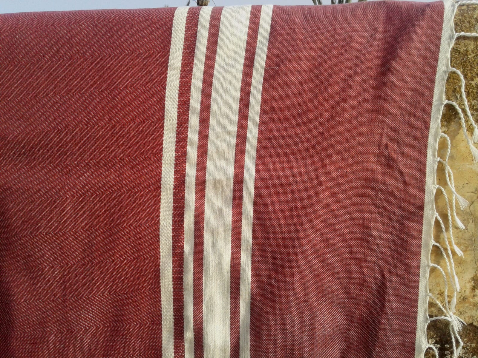  Towel Cotton Thread Red, White Morocco