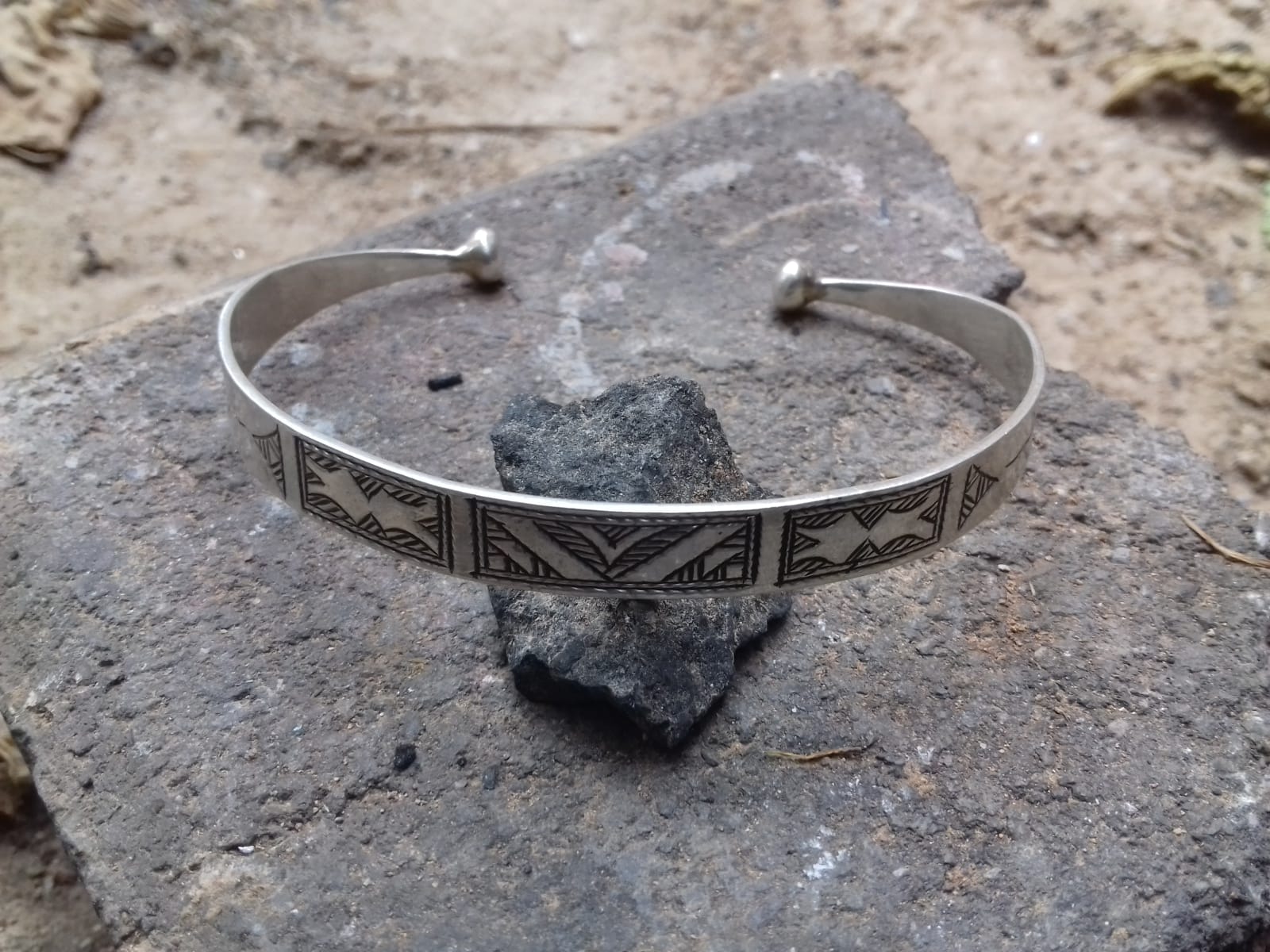  Bracelet 800 Tiznit Silver Black, White Morocco