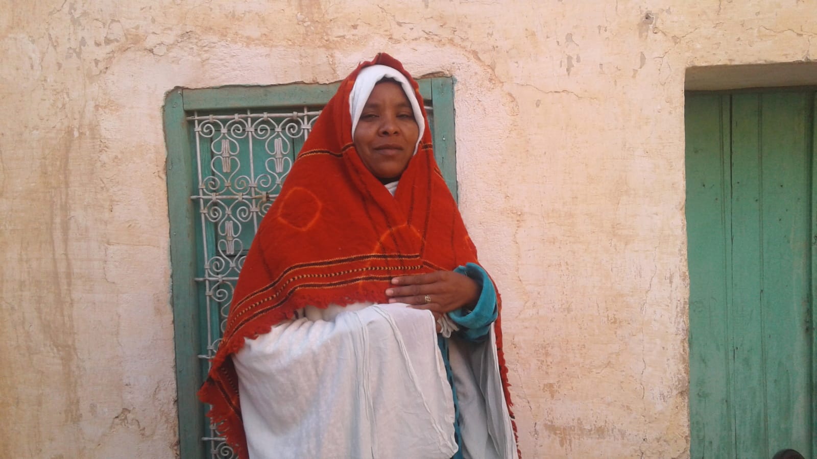  Mendeel Fabric Wool Red, Yellow Morocco