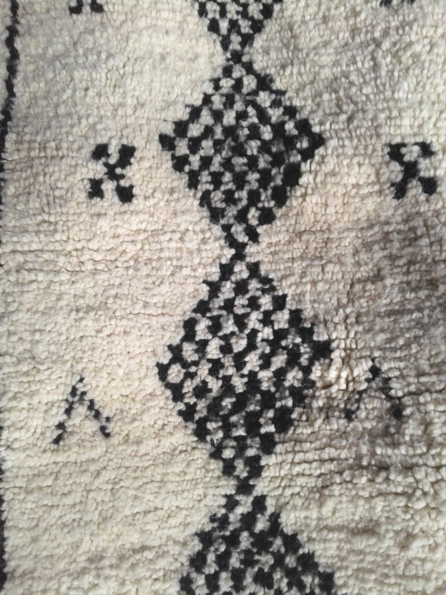  Beni Ourain Rug  Black, White Morocco