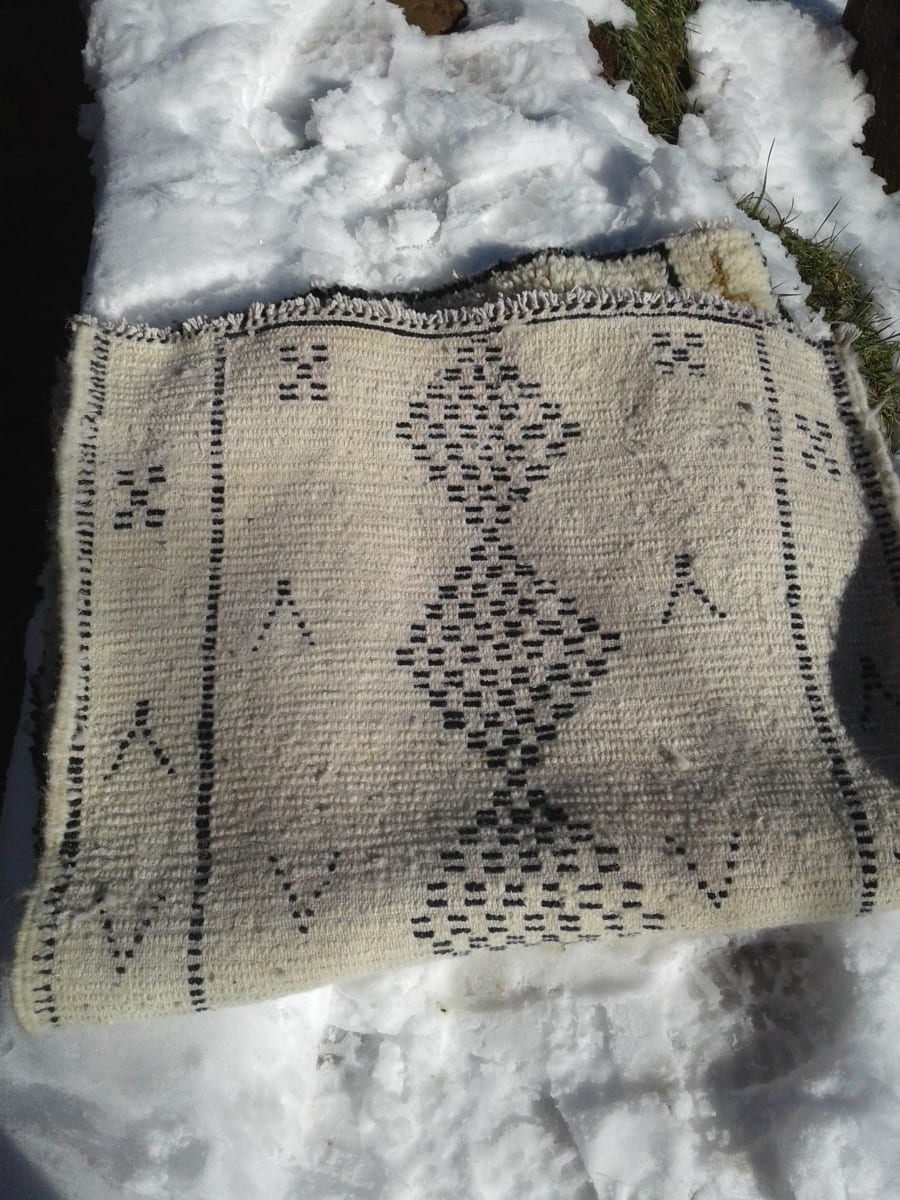  Beni Ourain Rug  Black, White Morocco