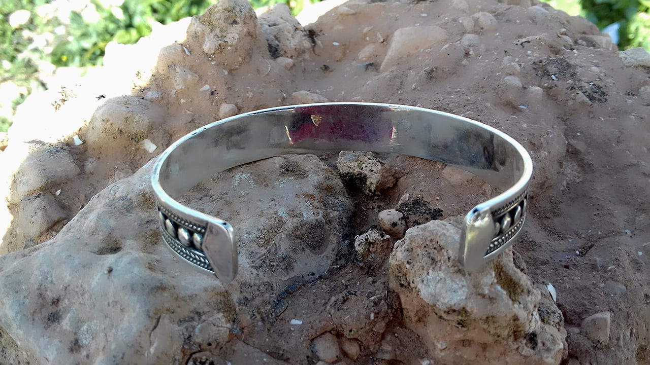  Bracelet 800 Tiznit Silver Black, White Morocco