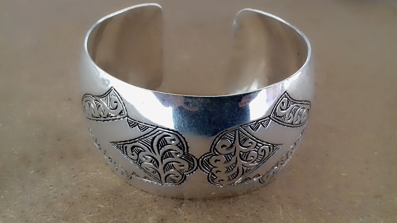  Bracelet 800 Tiznit Silver Black, White Morocco