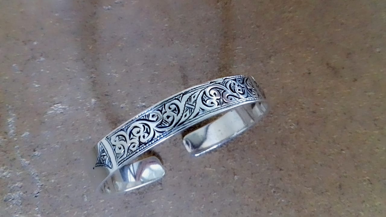  Bracelet 800 Tiznit Silver Black, White Morocco