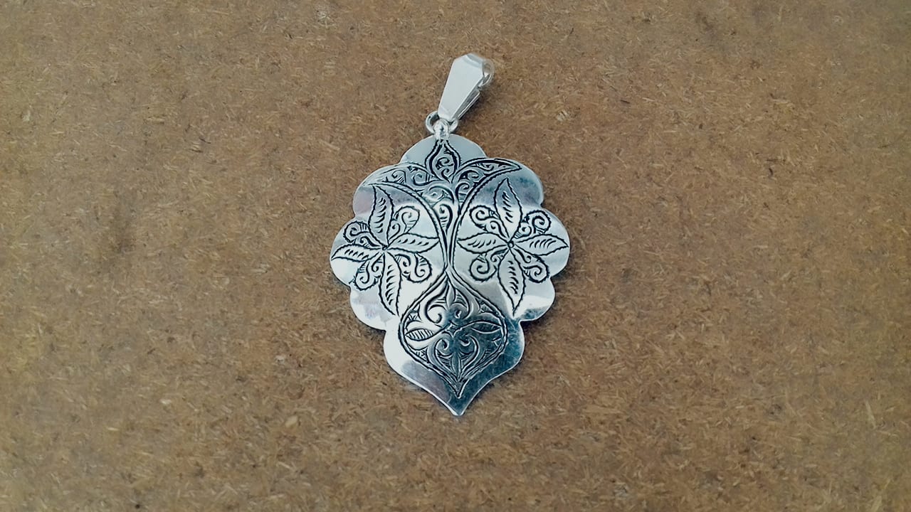  Necklace 800 Tiznit Silver Black, White Morocco