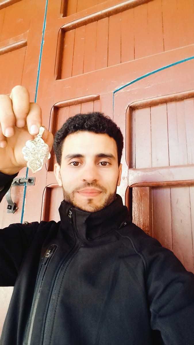  Necklace 800 Tiznit Silver Black, White Morocco